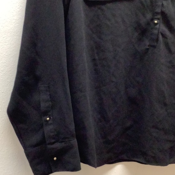 Express Size Small Black Blouse with Zipper Accents Preloved. - Picture 3 of 6